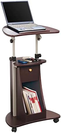 Techni Mobili Sit-to-Stand Rolling Adjustable Storage Medical Laptop Computer Cart, Chocolate, B005 by TechniMobili