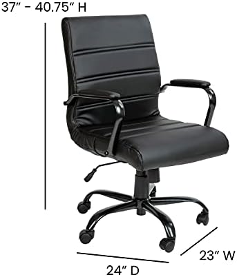 Flash Furniture Mid-Back LeatherSoft Executive Office Chair, Black/Black - Image 3