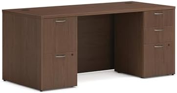 HON MOD Computer Desk, Office Desk with 5 Drawers, Walnut by HON