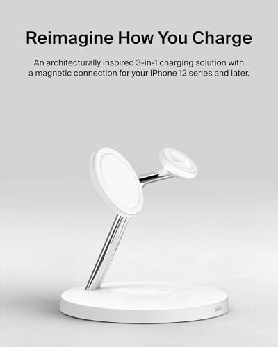 Belkin MagSafe 3 in 1 Wireless Charging Stand, 2nd Gen, 33% Faster - Image 4