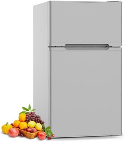 COWSAR 3.2 Cu.Ft Fridge with Freezer, Compact Refrigerator with 2 Doors for Bedroom/Dorm/Office/Apartment/Commercial, Adjustable Thermostat, Energy-efficient, Low Noise by COWSAR