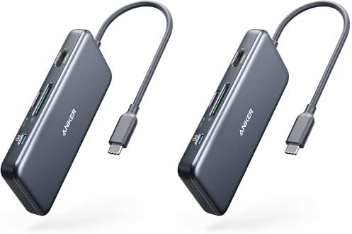 Anker USB C Hub (7-in-1), with 4K HDMI, 85W Power Delivery, USB-C and 2 USB-A 5Gbps Data Ports, microSD and SD Card Reader, for MacBook Air, MacBook Pro, XPS, and More (Pack of 2) by Anker