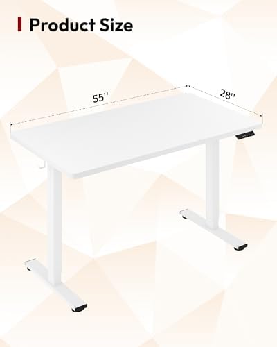 SANODESK One-Piece 1'' Thick Height Adjustable Standing Desk 55''x28'' - Image 3