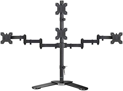 Suptek Quad LED LCD Monitor Stand up Free-Standing Desk Stand Extra Tall 31.5" Pole Heavy Duty Fully Adjustable Mount for 4 (3+1) / Four Screens up to 27 inch (ML6864) by suptek