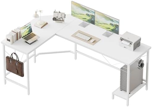 Mericonia 51 inch L Shaped Desk with CPU Stand, Simple Corner Gaming Desk by MERICONIA