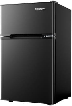 EUHOMY 3.2 Cu.Ft Mini Fridge with Freezer, 2 Door Compact Refrigerator by EUHOMY