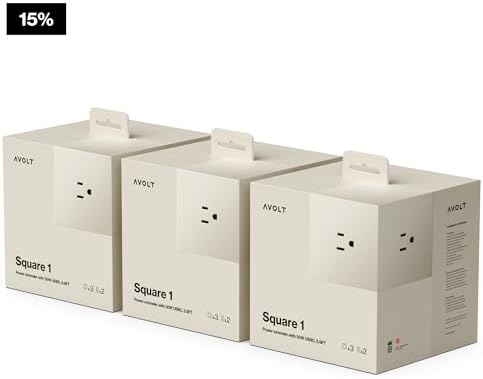 Avolt Square 1 Nomad Sand Power Strip Cube, 5.9ft, 3 Outlets, 2 USB-C - Image 2