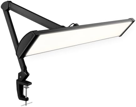 Neatfi Pro LED Desk Lamp with Clamp | 2,300 Lumens | CRI 95 | 30W Dimmable | Adjustable Color Modes | 360 LED Beads | Adjustable Arm for Home Office & Workbench (Black-5, 24-Inch Wide Shade) by Neatfi