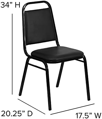 Flash Furniture Hercules Trapezoidal Back Stackable Banquet Chair, Black - Image 3