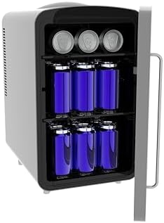 Frigidaire RETRO Mini Personal Fridge Cooler, Countertop, Holds Up to 8 BOTTLES/35 CANS/24QT, Fluted Glass Door Design, Portable for Skincare, Makeup, Car, Office, Bedroom, Dorm Room, or Cabin - Image 3