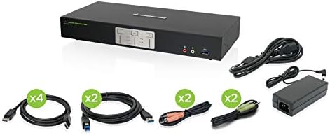 IOGEAR 2-Port Dual View DisplayPort KVMP Switch - 4K 60Hz - 2 DisplayPort In Per Channel - 2-Port USB 3.1 Hub 5Gbps - Keyboard Mouse Input - 7.1 HD Audio - Front Panel Selector - TAA Mac/Win - GCS1942 by IOGEAR
