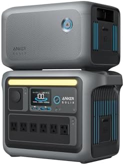 Anker SOLIX C1000 Power Station and BP1000 Expansion Battery, 2112Wh, 1800W by Unknown