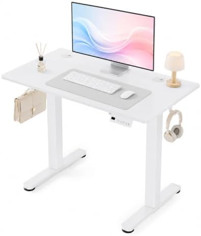 Claiks 35 x 20 Inch White Electric Standing Desk by CLAIKS