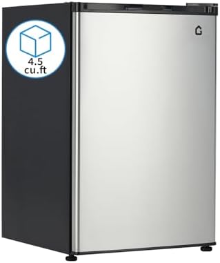 4.5 Cu.Ft Mini Fridge with Freezer, Small Refrigerator w/Single Door, Adjustable Thermostat Energy-Efficient Low Noise, Compact Fridge for Bedroom, Office, Dorm by Unknown