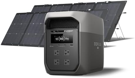 EF ECOFLOW Portable Power Station DELTA 3 MAX & 2x220W Solar Panel, 2048Wh by Unknown