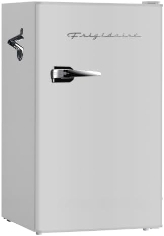 Frigidaire Retro Compact Fridge with Chiller, 3.2 cu ft Countertop Fridge with Built-In Bottle Opener, Compact Refrigerator for Office, Bedroom, Dorm Room or Cabin - 16.5"D x 19"W x 31"H (Moonbeam) by Unknown