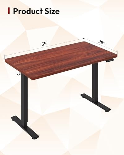 SANODESK One-Piece 1'' Thick Height Adjustable Standing Desk 55''x28'' - Image 2