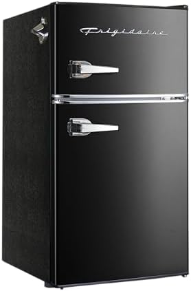 Frigidaire Retro Mini Fridge with Freezer & Side Bottle Opener-Small 2 Door Refrigerator for Office Bar or College Dorm Room-3.2 Cu Ft – 19"" D x 20.5" W x 33.5" H (Onyx) - Image 3