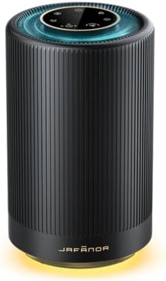Small Air Purifiers for Home Bedroom Coverage 450 sqft, 22 dB Quiet Air cleaner with Brushless Motor, for 99.97% Dust Smoke Odor Pollen Pets Hair Dander, Night Light, JF100 Black by Unknown