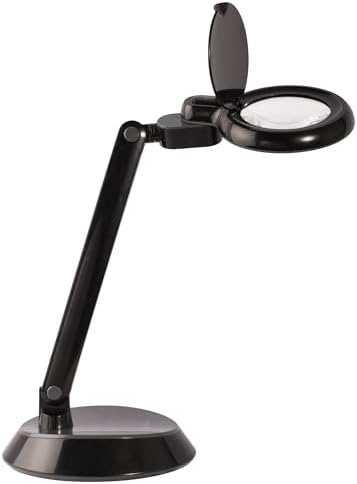 OttLite Space-Saving LED Magnifier Desk Lamp, Optical Grade, Black by Ottlite