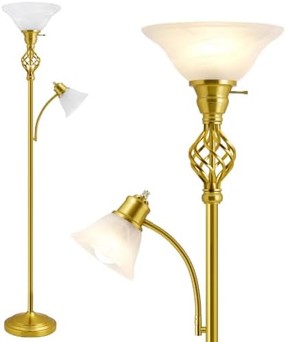 GyroVu Torchiere Floor Lamp for Living Room, LED Standing Reading Light by WelcomeGyroVu