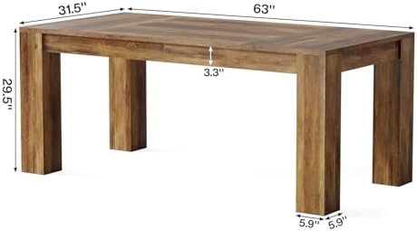 Tribesigns 63-Inch Executive Desk, Large Office Computer Desk, Simple Workstation Writing Table Study Table for Home Office, Rustic Brown - Image 2