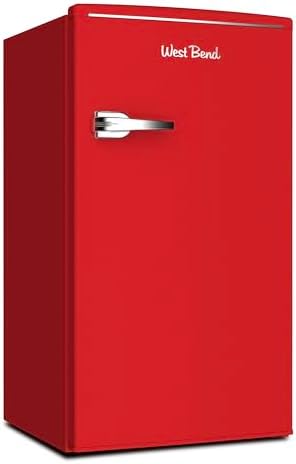 West Bend Mini Fridge for Bedroom, Office, Bar or College Dorm Room, Retro Compact Refrigerator features single door, removable glass shelves and adjustable temperature control, 3.0-Cu.Ft., Red - Image 2