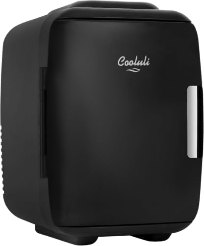 Cooluli Mini Fridge for Bedroom-Car,Office Desk&Dorm Room-Portable 4L/6 Can Electric Plug In Cooler&Warmer for Food,Drinks,Skincare Beauty-&Makeup-12v AC/DC-&Exclusive USB Option,Black,(Pack of 6) by CooluliPortableMultipurposeMiniFridges
