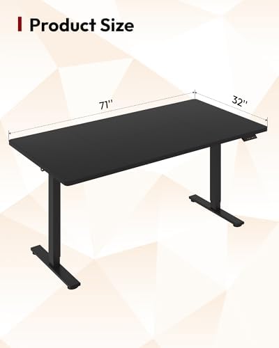 SANODESK 71x32'' Large Electric Computer Height Adjustable Standing Desk - Image 2