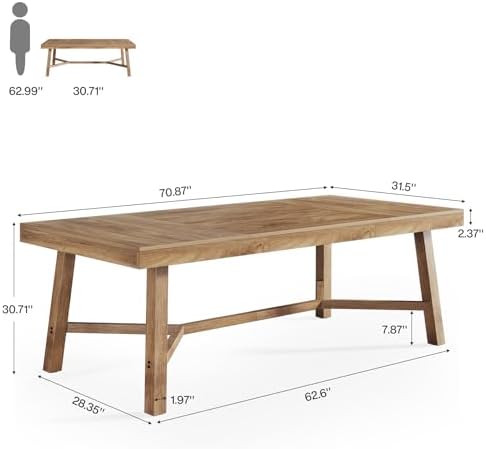 Tribesigns 71-Inch Executive Desk, Farmhouse Computer Desk for Home Office - Image 2