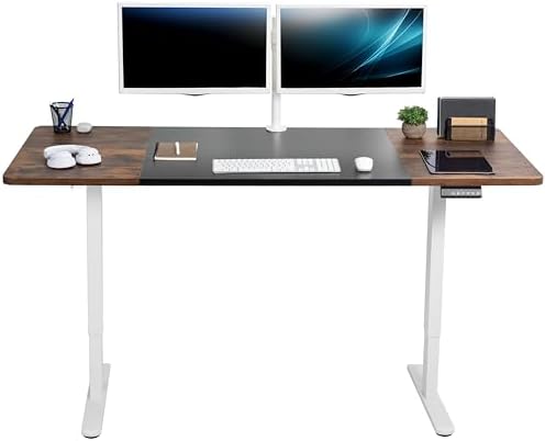 VIVO Black/Vintage Brown 71 x 30 in Standing Desk, DESK-KIT-E2W7BN by VIVO