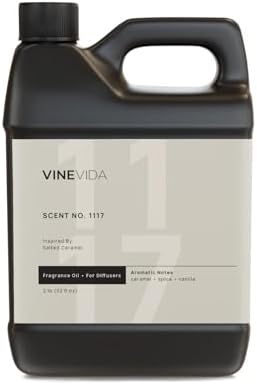 VINEVIDA [32 Fl Oz] Scent NO. 1117 Fragrance Oil for Cold Air Diffusers, Aromatic Notes of Caramel Spice, Salt, Sugar, Rum & Vanilla Essential Oils for Diffuser Oil Refill & Air Freshener Spray by VINEVIDA