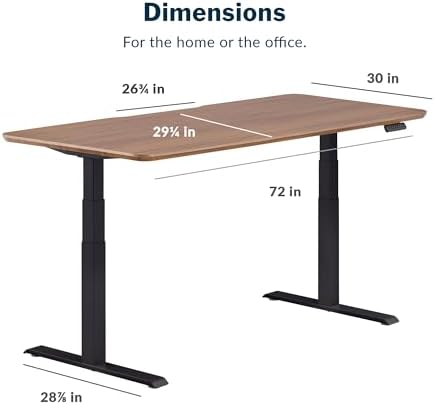 Vari Classic Electric Standing Desk – 72x30 – Walnut/Black - Image 2