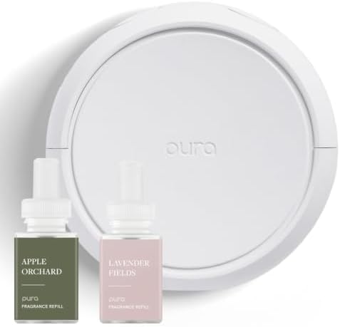 Pura Smart Home Fragrance Device Starter Set - Pura 4 - Scent Diffuser for Home - Includes Fragrance Aroma Diffuser - Square Box, Apple Orchards and Lavender Fields Scent Refills - Image 2