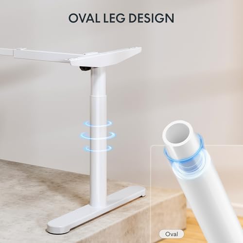 FLEXISPOT 55" x 28" Solid Bamboo Standing Desk, White Oval Legs - Image 4