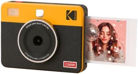 KODAK Mini Shot 3 Retro 3x3 Instant Camera, Photo Printer, 8 Sheets, Yellow by Unknown