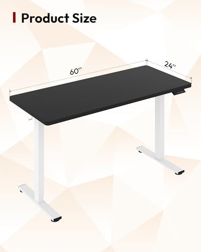 SANODESK One-Piece 1'' Thick Height Adjustable Standing Desk 60''x24'' - Image 2