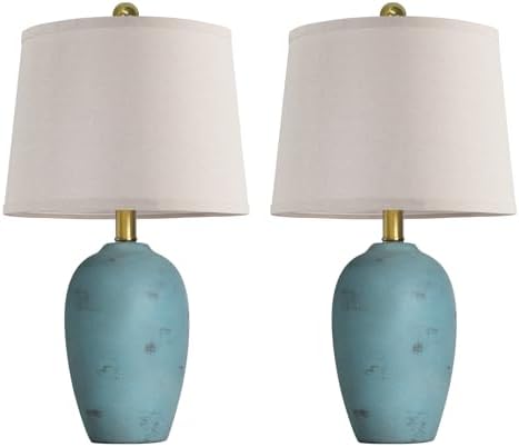 AIEAMPDO 21'' Set of 2 Coastal Small Ceramic Lamps for Bedroom by AIEAMPDO