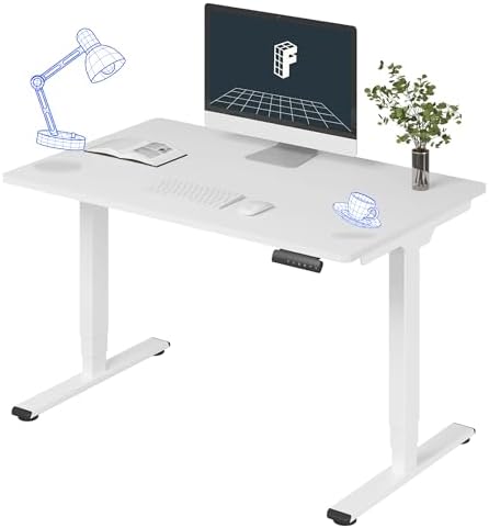 FLEXISPOT E6 3-Stage Dual Motor Electric Standing Desk 48 x 30 Sit Stand Up Desk, Holds 220 lbs, Adjustable Height w/Memory Presets, One-Piece White Desktop & White Frame, Ships in 2 Boxes by Unknown