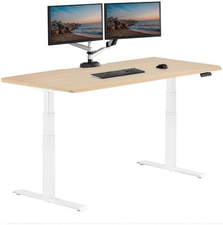 Vari ComfortEdge Electric Standing Desk – 72x30 – Light Wood/White by Unknown