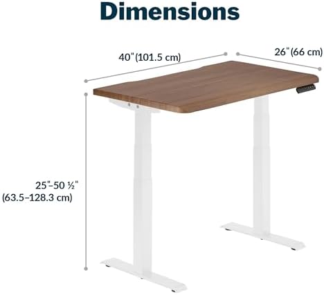 Vari ComfortEdge Electric Standing Desk – 40x26 – Walnut/White - Image 2