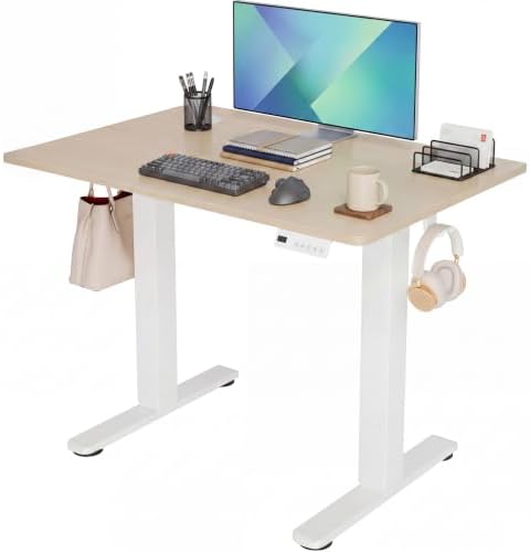 Claiks Electric Standing Desk 35x20 Inch Adjustable Desk, Nature by CLAIKS