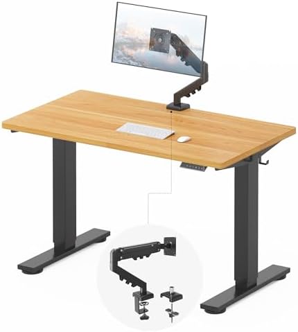 FLEXISPOT EN2 48"x24" Standing Desk Bundle with Monitor Mount, Maple by Unknown