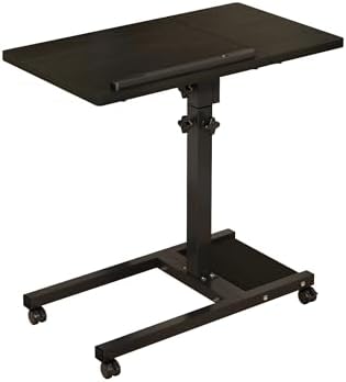 TigerDad Mobile Adjustable Height Laptop Stand PC Computer Portable Notebook Swivel Laptop Desk Rolling Table Desk Cart Tiltable with Wheels Casters& Mouse Pad Table - Image 3