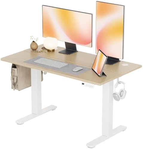 Claiks Electric Height Adjustable Standing Desk, 40x24 Inch, Nature by CLAIKS