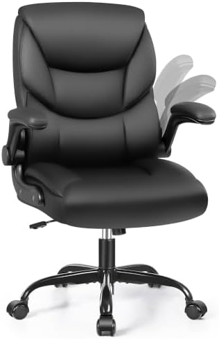 PU Leather Office Chair, Comfy Executive Chair with Flip-up Arms by StellaMia
