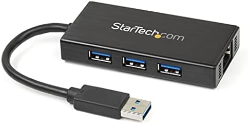 StarTech 3-Port USB 3.0 Hub 5Gbps with Gigabit Ethernet LAN Adapter, TAA by StarTech