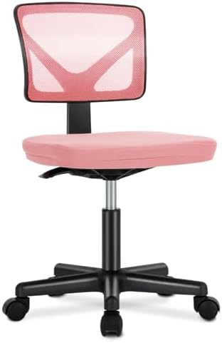 Sweetcrispy Small Armless Desk Chair, Mesh Rolling Office Chairs by Sweetcrispy