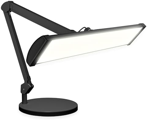 Neatfi 3,500 Lumens LED Desk Lamp – 45W Dimmable Task Light | 3 Light Modes | 540 SMD LEDs | Touch Control | Adjustable Arm | Reading, Craft, Workbench & Office (Black-3, 26-Inch Wide Shade) by Neatfi