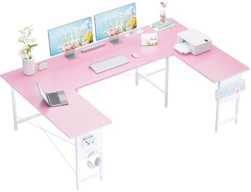 Pamray 71 Inch Large Gaming Desk with Power Outlets U Shaped Computer Desk by PAMRAY